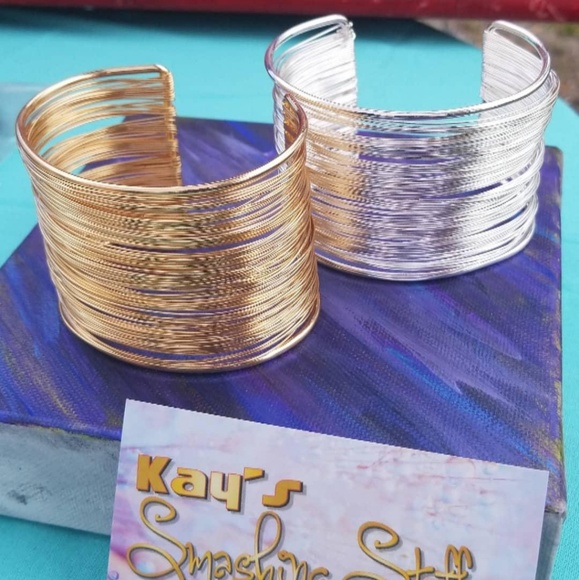 BOSS Silver  Wire Cuff - Picture 2 of 4